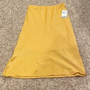 Yellow Satin Skirt